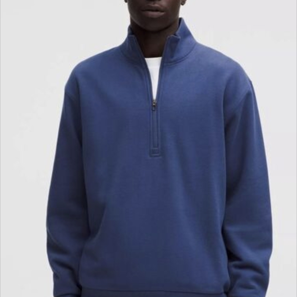 lululemon athletica Men's Steady State Blue Half-Zip Sweatshirt